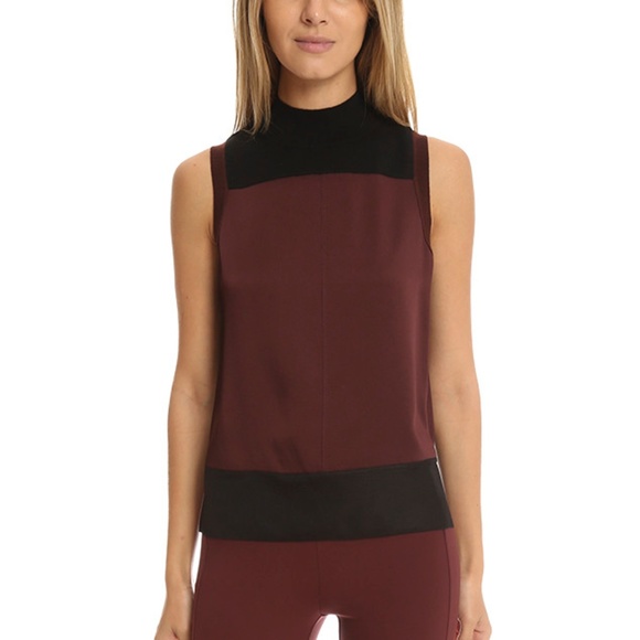 rag & bone Tops - RAG & BONE Vivienne Colorblock Satin Top Port H12